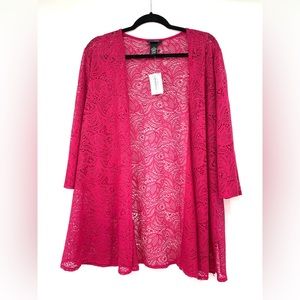 Anywear Pink Lace Cardigan Size 1X (18-20x)